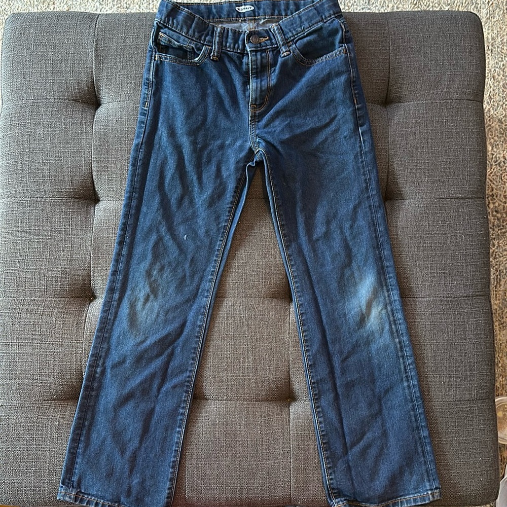 Boys Old Navy relaxed fit medium wash,adjustable waist/  slight distress sz.10
